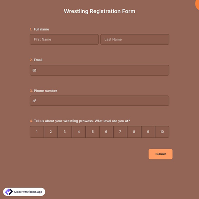 Wrestling Registration Form