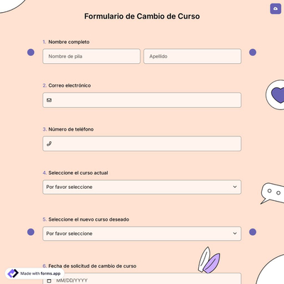 Formulario de Cambio de Curso