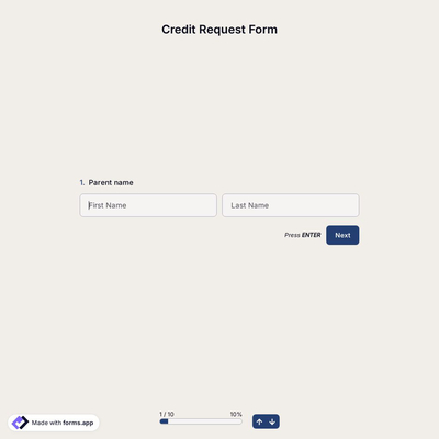 Credit Request Form