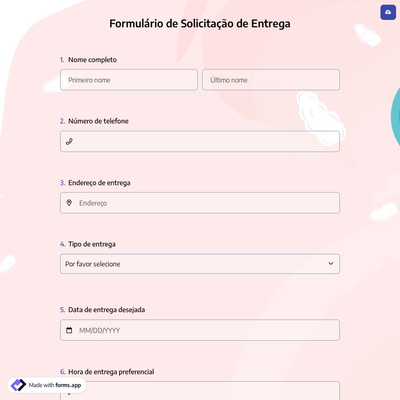Formulário de Solicitação de Entrega