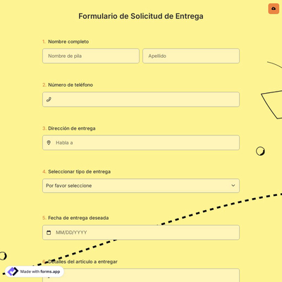 Formulario de Solicitud de Entrega