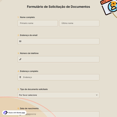 Formulário de Solicitação de Documentos