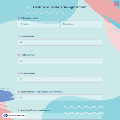 Elektrische Lastberechnungsformular