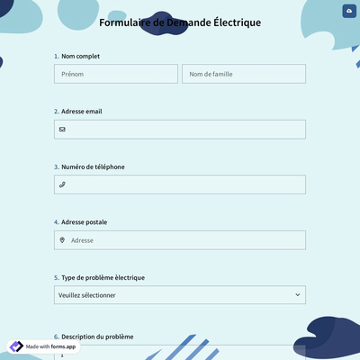 Formulaire de Demande Électrique