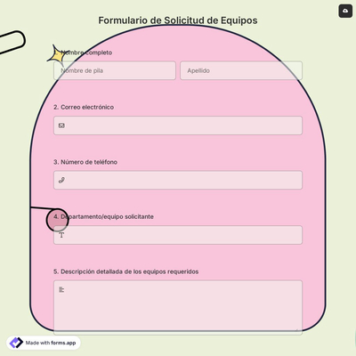 Formulario de Solicitud de Equipos