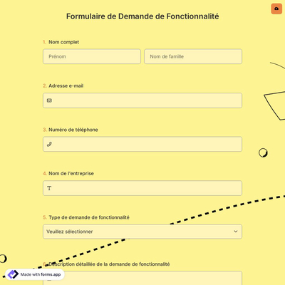 Formulaire de Demande de Fonctionnalité