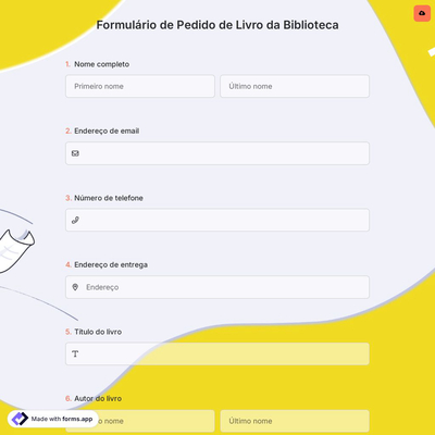 Formulário de Pedido de Livro da Biblioteca