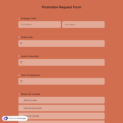 Promotion Request Form