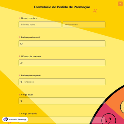Formulário de Pedido de Promoção
