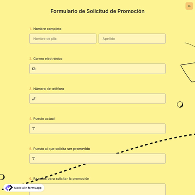Formulario de Solicitud de Promoción