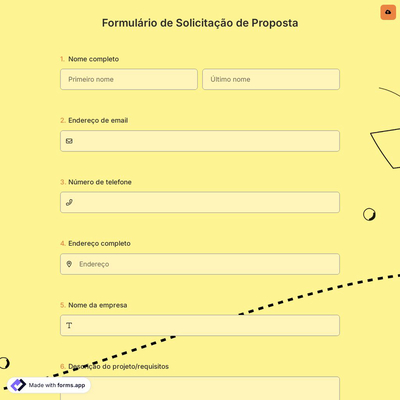 Formulário de Solicitação de Proposta