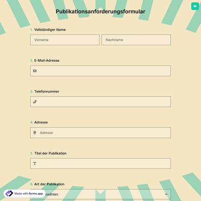 Publikationsanforderungsformular