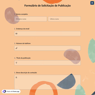 Formulário de Solicitação de Publicação