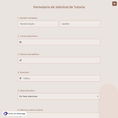 Formulario de Solicitud de Tutoría