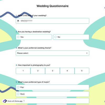 Wedding Questionnaire