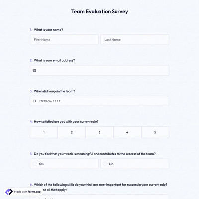 Team Evaluation Survey