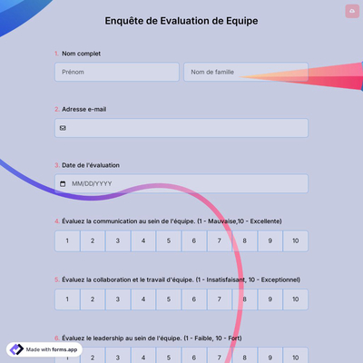 Enquête de Evaluation de Equipe