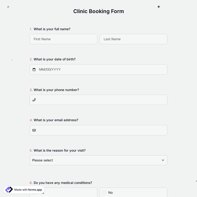 Clinic Booking Form