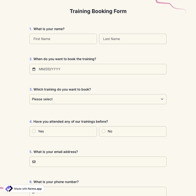 Training Booking Form