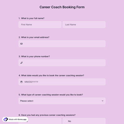 Career Coach Booking Form