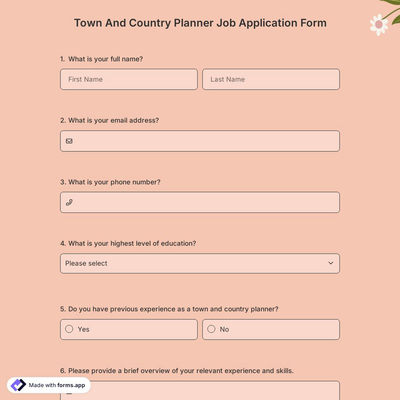 Town And Country Planner Job Application Form