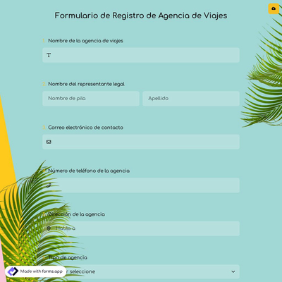 Formulario de Registro de Agencia de Viajes