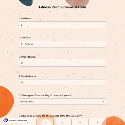 Fitness Reimbursement Form