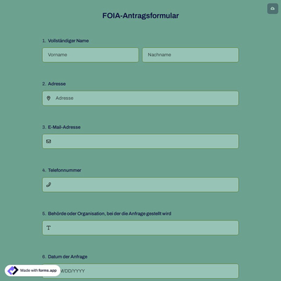 FOIA-Antragsformular