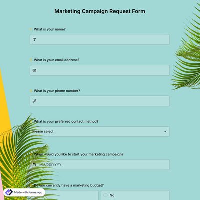 Marketing Campaign Request Form
