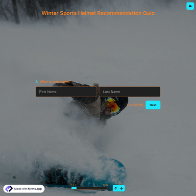 Winter Sports Helmet Recommendation Quiz