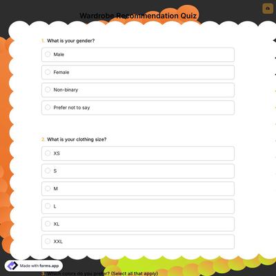 Wardrobe Recommendation Quiz