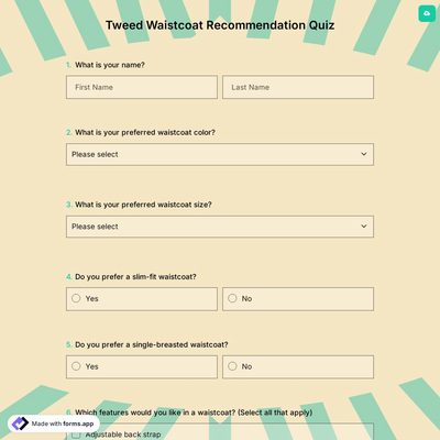 Tweed Waistcoat Recommendation Quiz