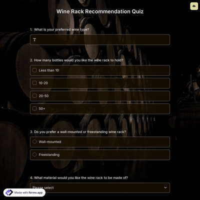 Wine Rack Recommendation Quiz