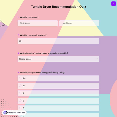 Tumble Dryer Recommendation Quiz