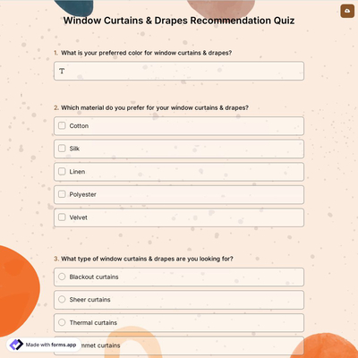 Window Curtains & Drapes Recommendation Quiz