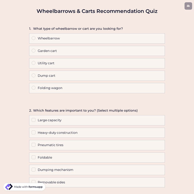 Wheelbarrows & Carts Recommendation Quiz