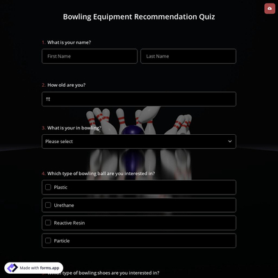 Bowling Equipment Recommendation Quiz