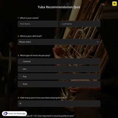 Tuba Recommendation Quiz