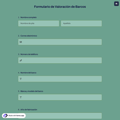 Formulario de Valoración de Barcos