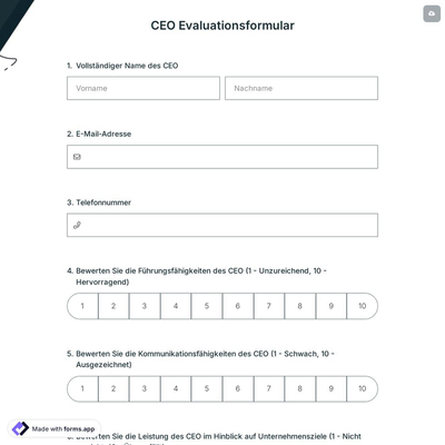 CEO Evaluationsformular