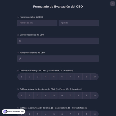 Formulario de Evaluación del CEO
