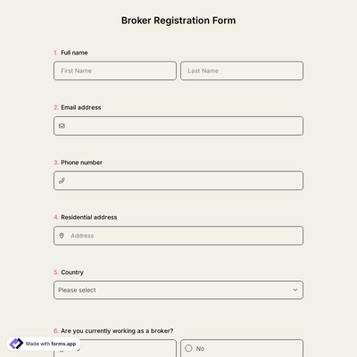 Broker Registration Form