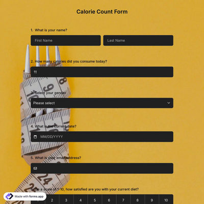 Calorie Count Form