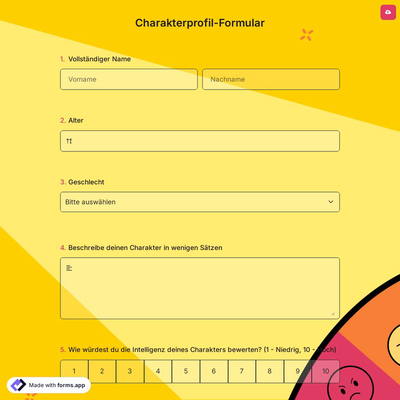 Charakterprofil-Formular
