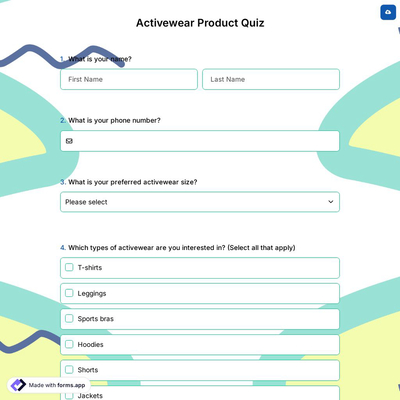 Activewear Product Quiz