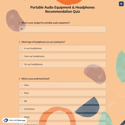 Portable Audio Equipment & Headphones Recommendation Quiz