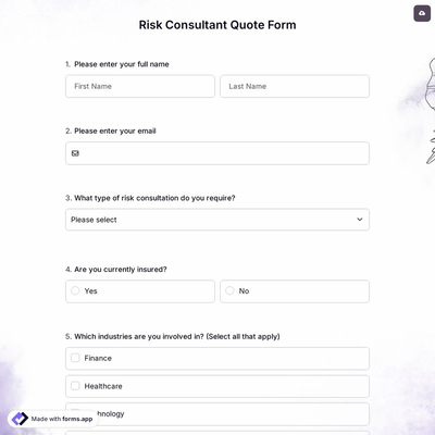 Risk Consultant Quote Form