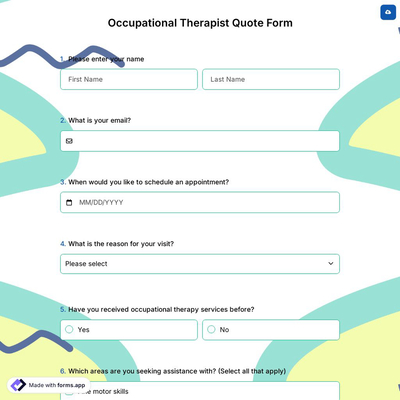 Occupational Therapist Quote Form