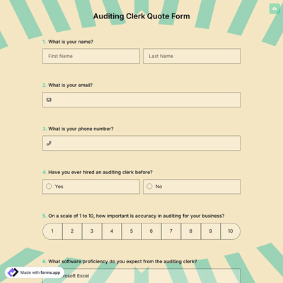 Auditing Clerk Quote Form