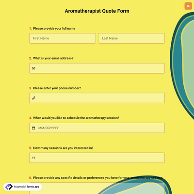 Aromatherapist Quote Form